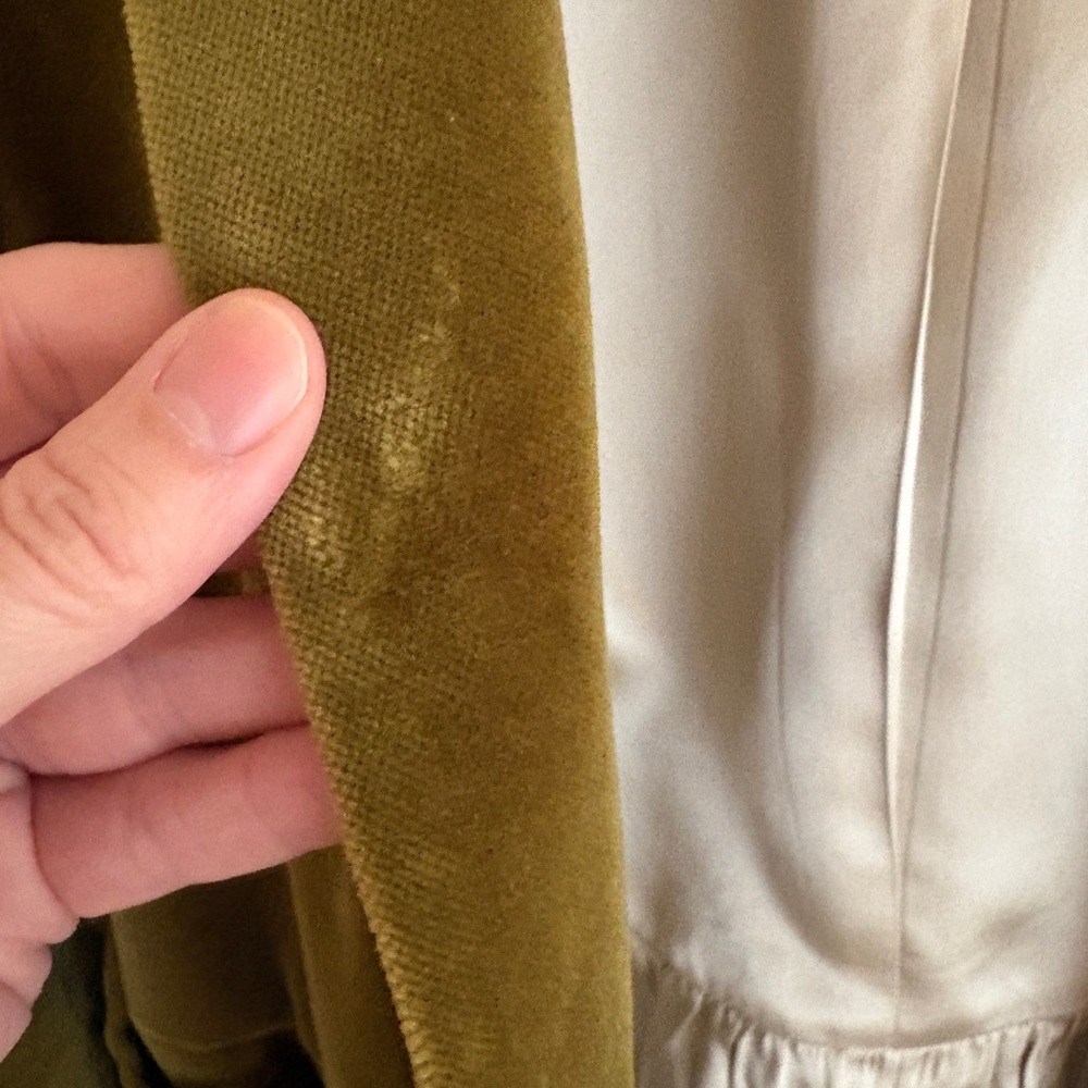 Vintage-style JCrew olive Green Velvet Peplum Blazer / Jacket - Picture 5 of 5